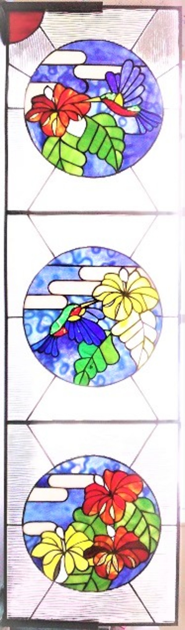 2019.8.8.13．　Hummingbirdのステンドグラスパネル　　：制作　今村寿彦　さんのサムネイル