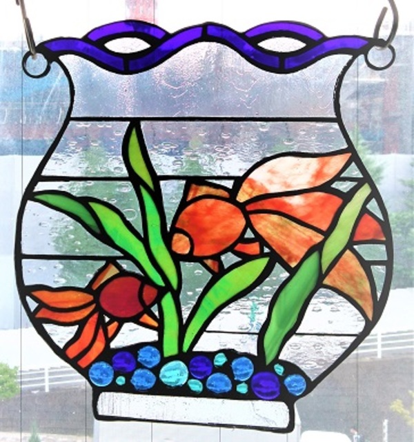 金魚鉢 ステンドグラス-