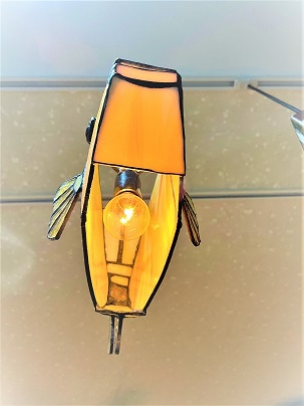 ステンドグラスの「ハコフグ・ランプ」