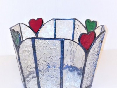 2023.7.8．　ステンドグラスの鉢飾り　　：制作　三井美智子　さん